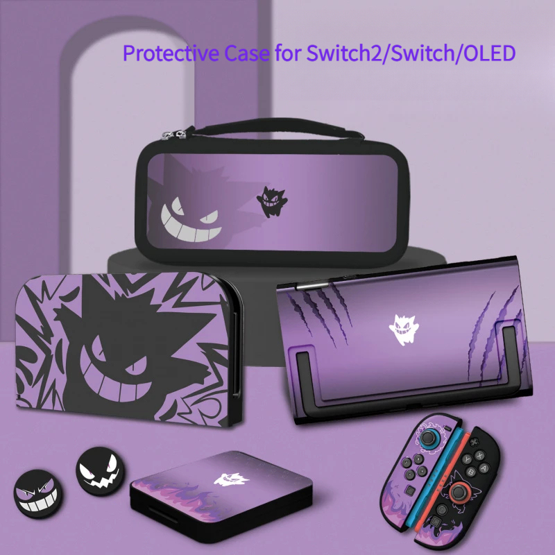 Nintendo Console Switch 2 - Anime Fioletowe Etui Ochronne Gengar na
