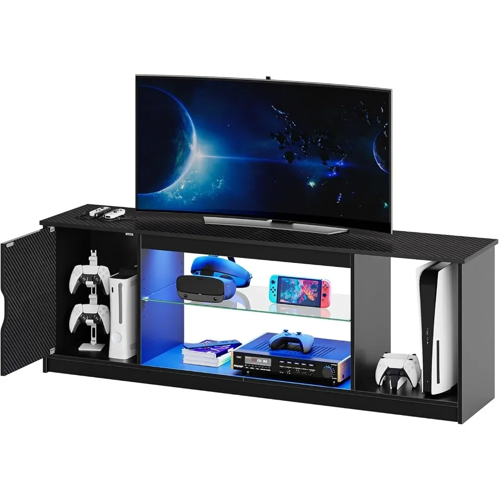 Gaming Console Tv Stand - Bestier LED Entertainment Center dla PS5,