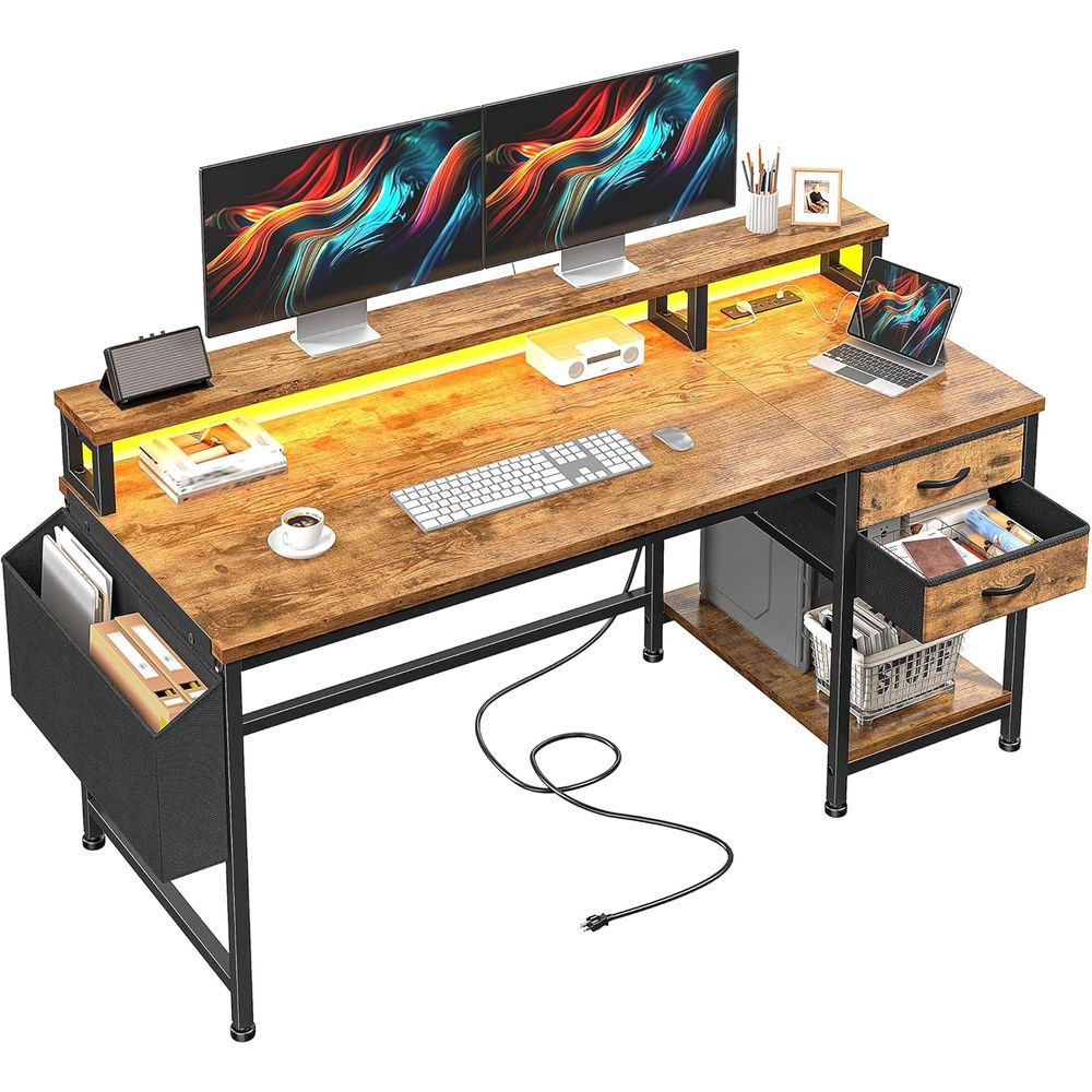 Led Gaming Light Strip - Kompaktowe biurko gamingowe 48 z bezprzewodowym