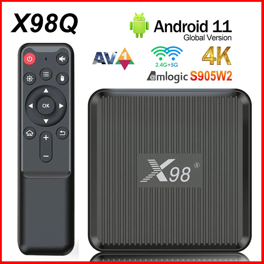 X98Q Smart TV Box AV1 Amlogic  – Gaming Console Tv Stand recenzja i cena